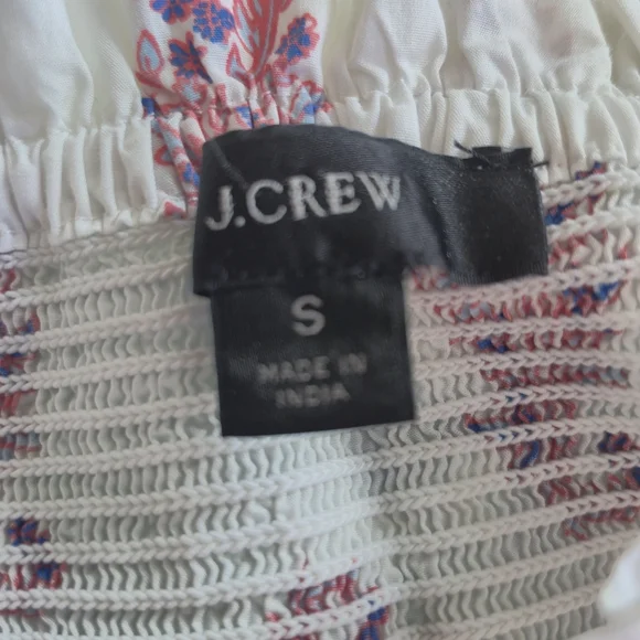 J.Crew Smocked Cotton Poplin Dress - Picture 2 of 9